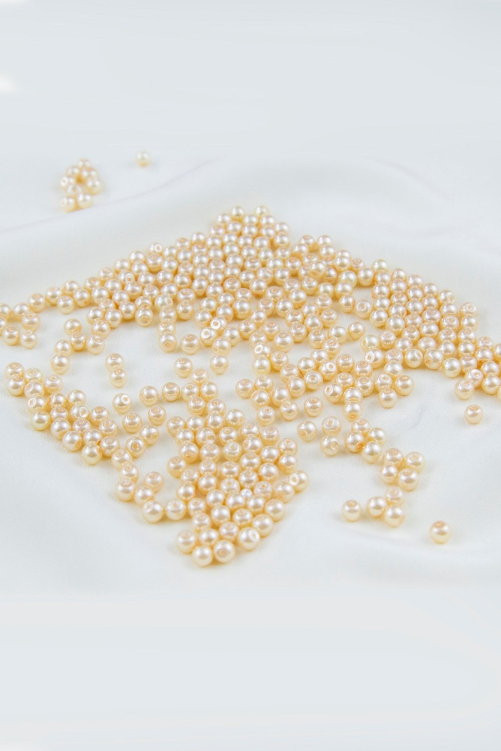 Cam İnci Boncuk 5 mm Koyu Krem Aksesuar Takı Malzemesi (25 Gr)