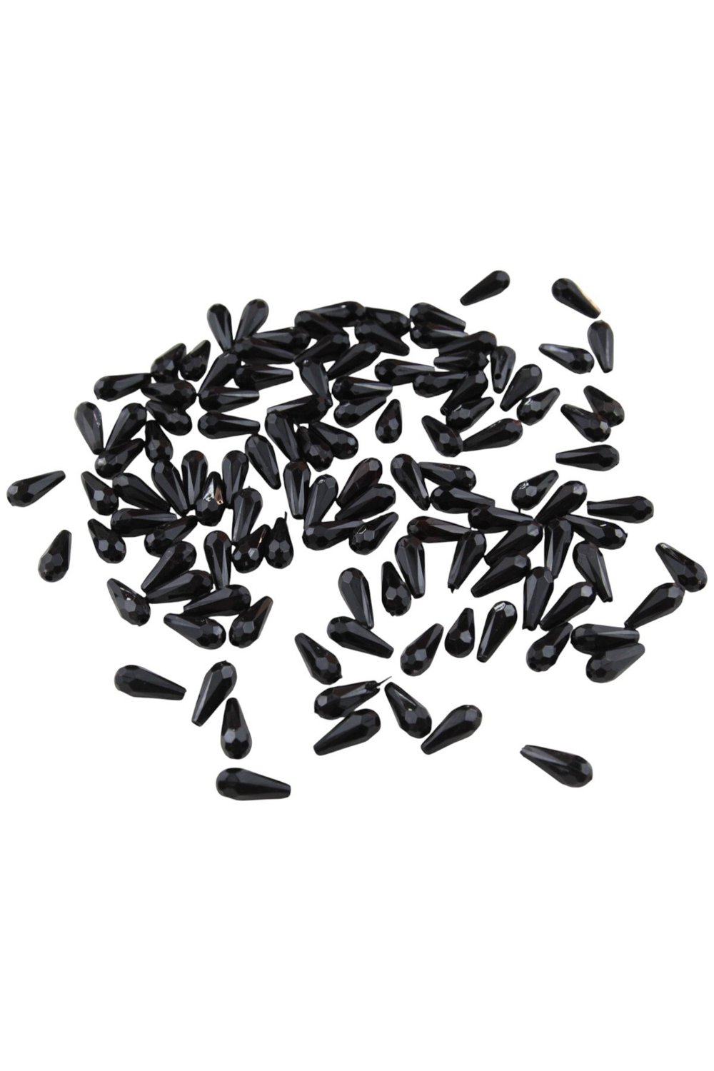 Damla İnci 7x18 mm Siyah Akrilik Boncuk (100 Adet )