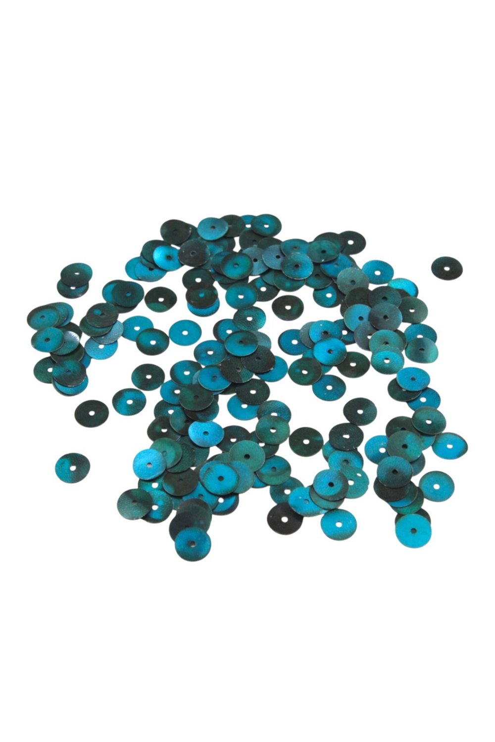 Doğal Yeşil 8 mm Ortadan Delikli Plastik Pul Payet 25 Gr (Tülbent, Oya, Havlu Malzemesi)