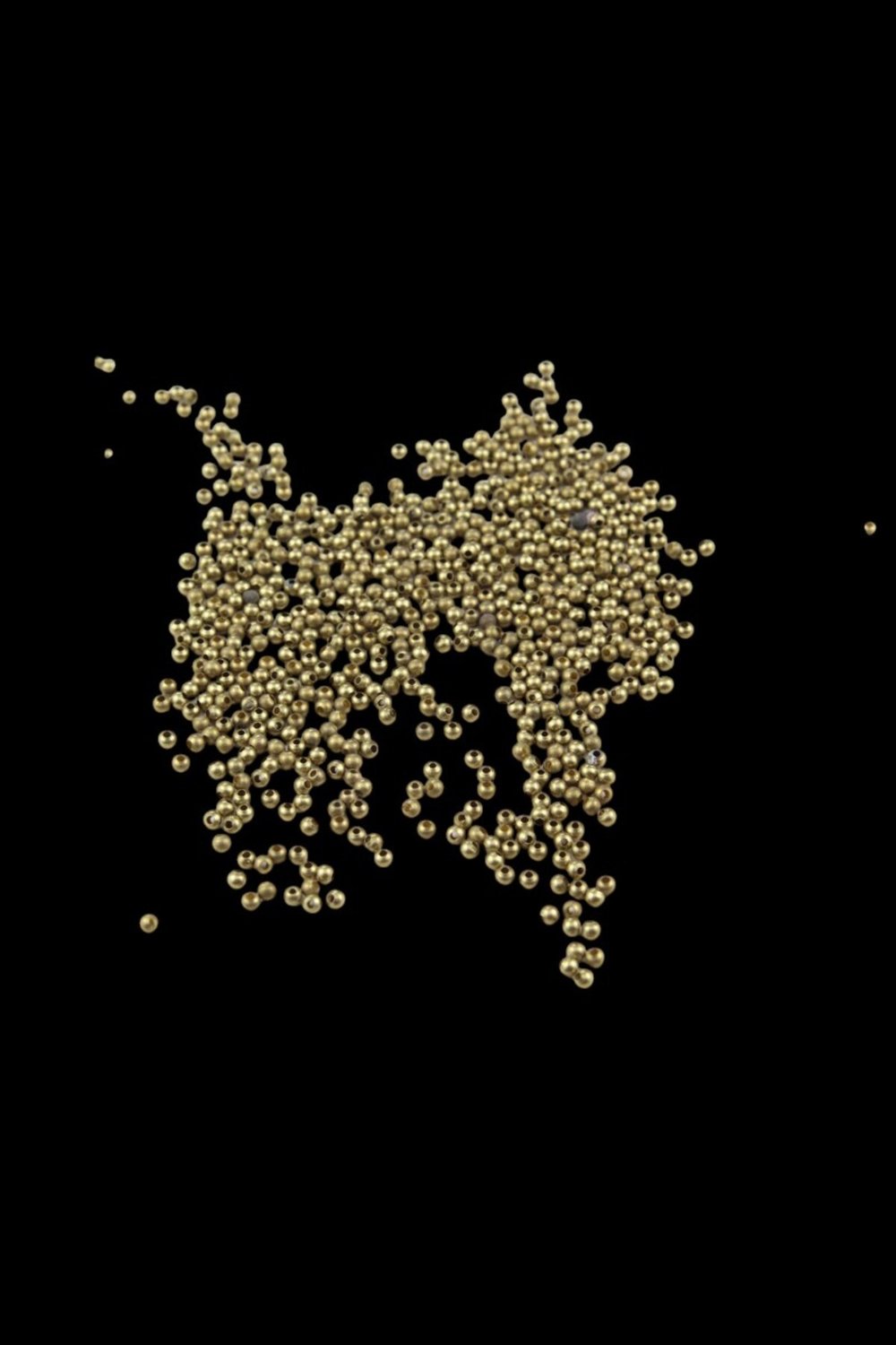 Gold 3 mm Yuvarlak Metal Boncuk (30 Gr 750 Adet)