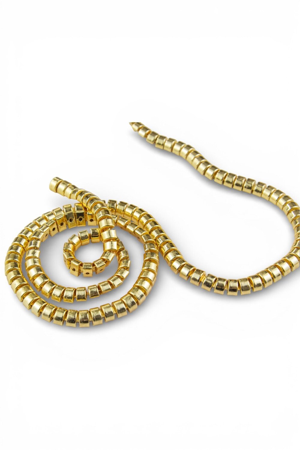 Gold Oval 9 mm Külçe Desen Şerit Zincir (1 Metre)