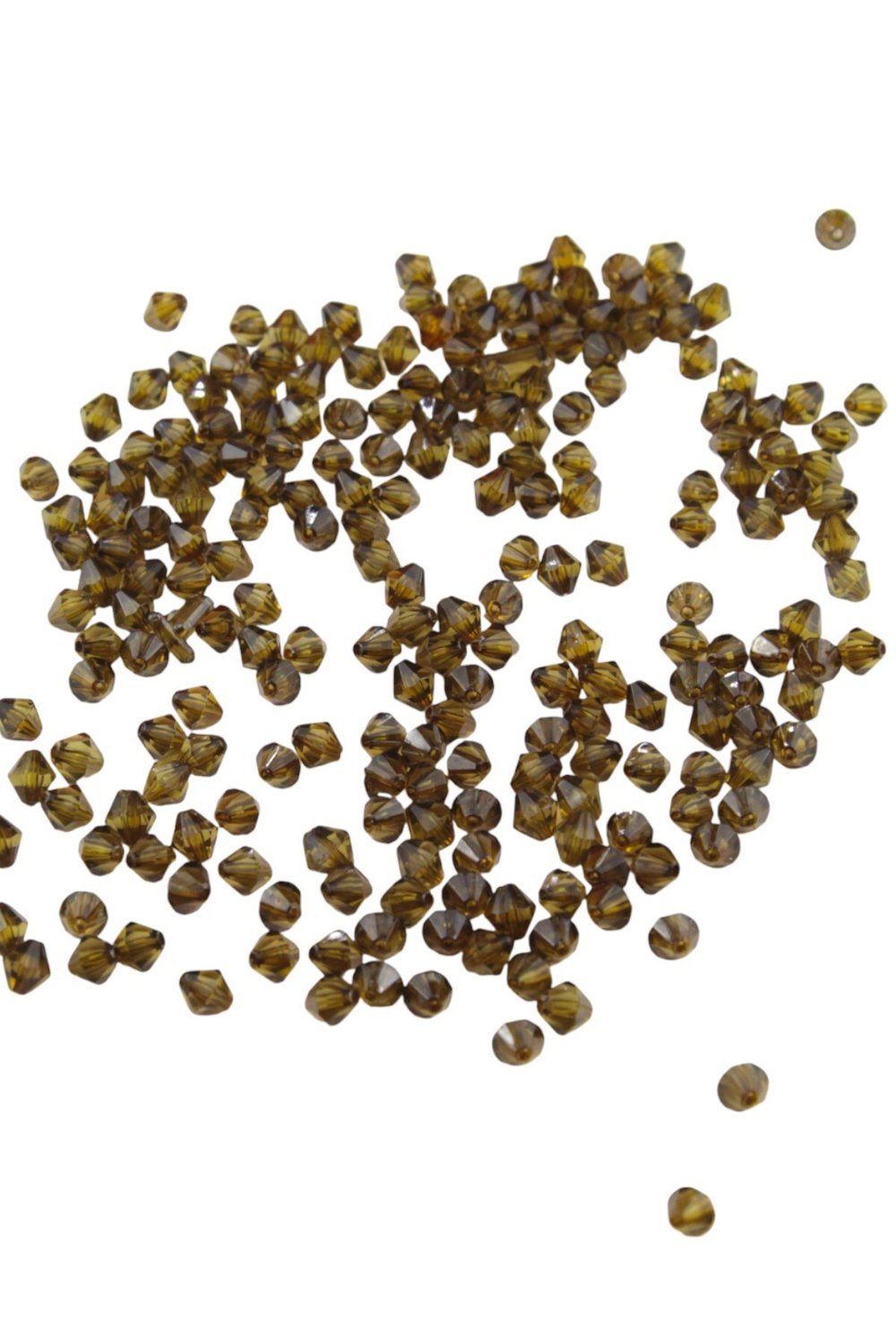 Haki Yeşil Tonunda 6 mm Piramit Akrilik Boncuk Akseuar Takı Malzeme (25 Gr)