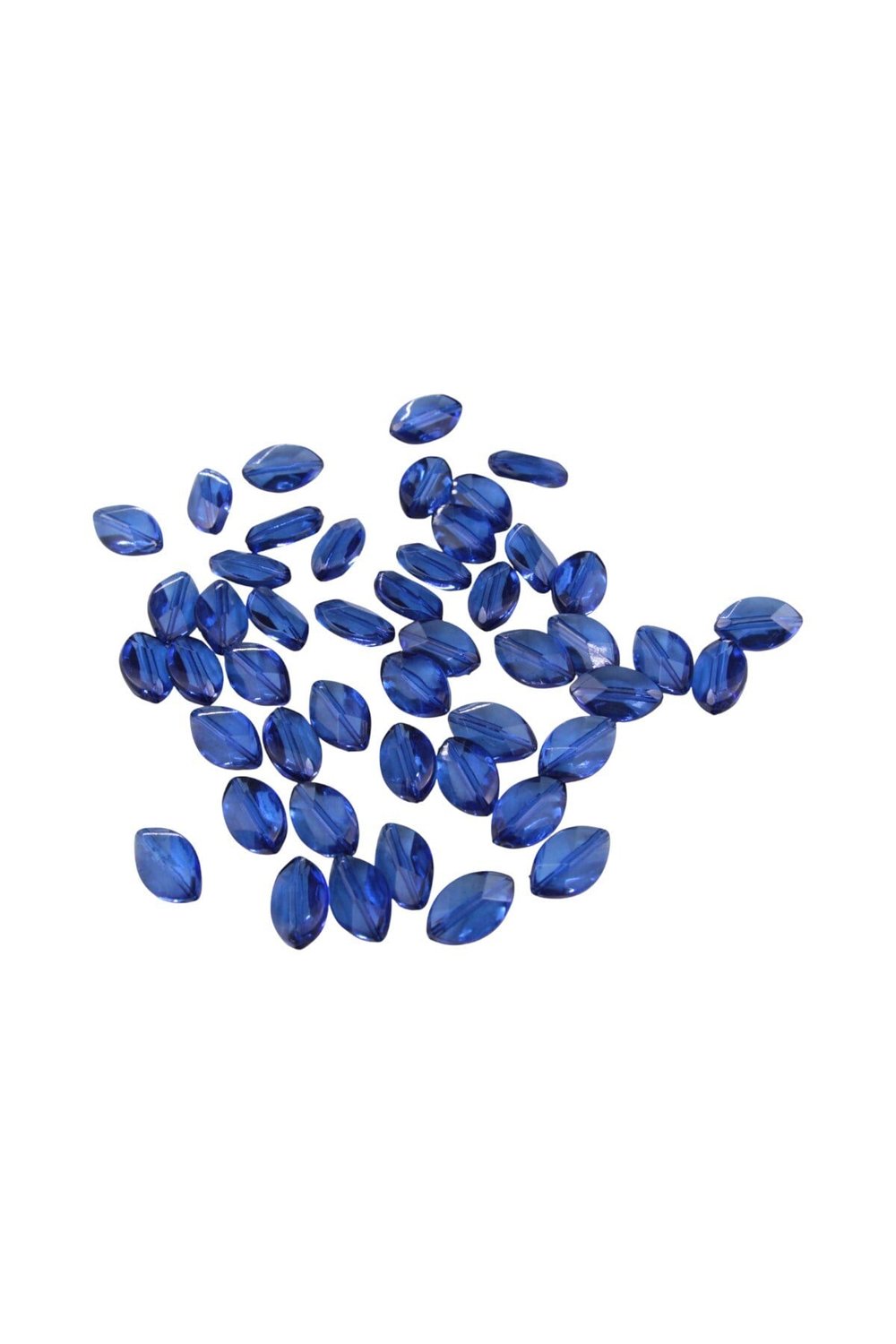 Kraliyet Mavisi 21x13 mm İçten Delikli Oval Akrilik Boncuk (6 Adet)