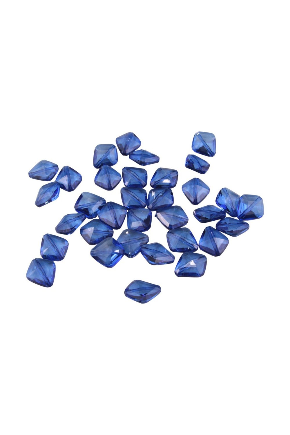 Kraliyet Mavisi İçten Delikli Özel Desen 23x20 mm Akrilik Boncuk (5 Adet)
