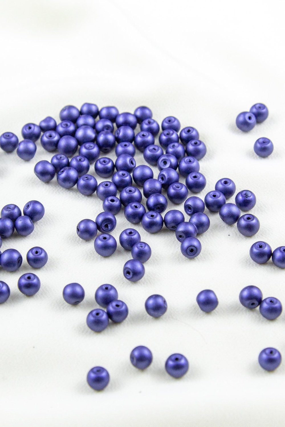 Lacivert 6 mm Cam İnci Boncuk Aksesuar Takı Malzemesi (30 Gr 105 Adet)