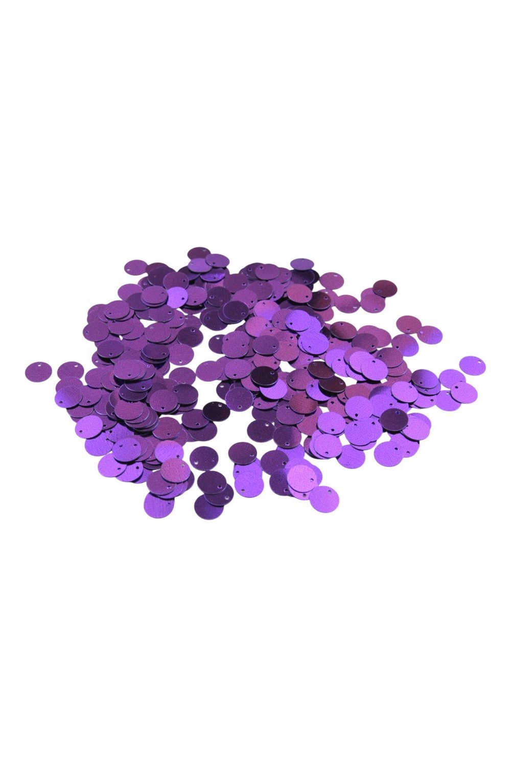 Metalize Mor 10 mm Yandan Delikli Plastik Pul Payet 30 Gr (Tülbent, Oya, Havlu Malzemesi)