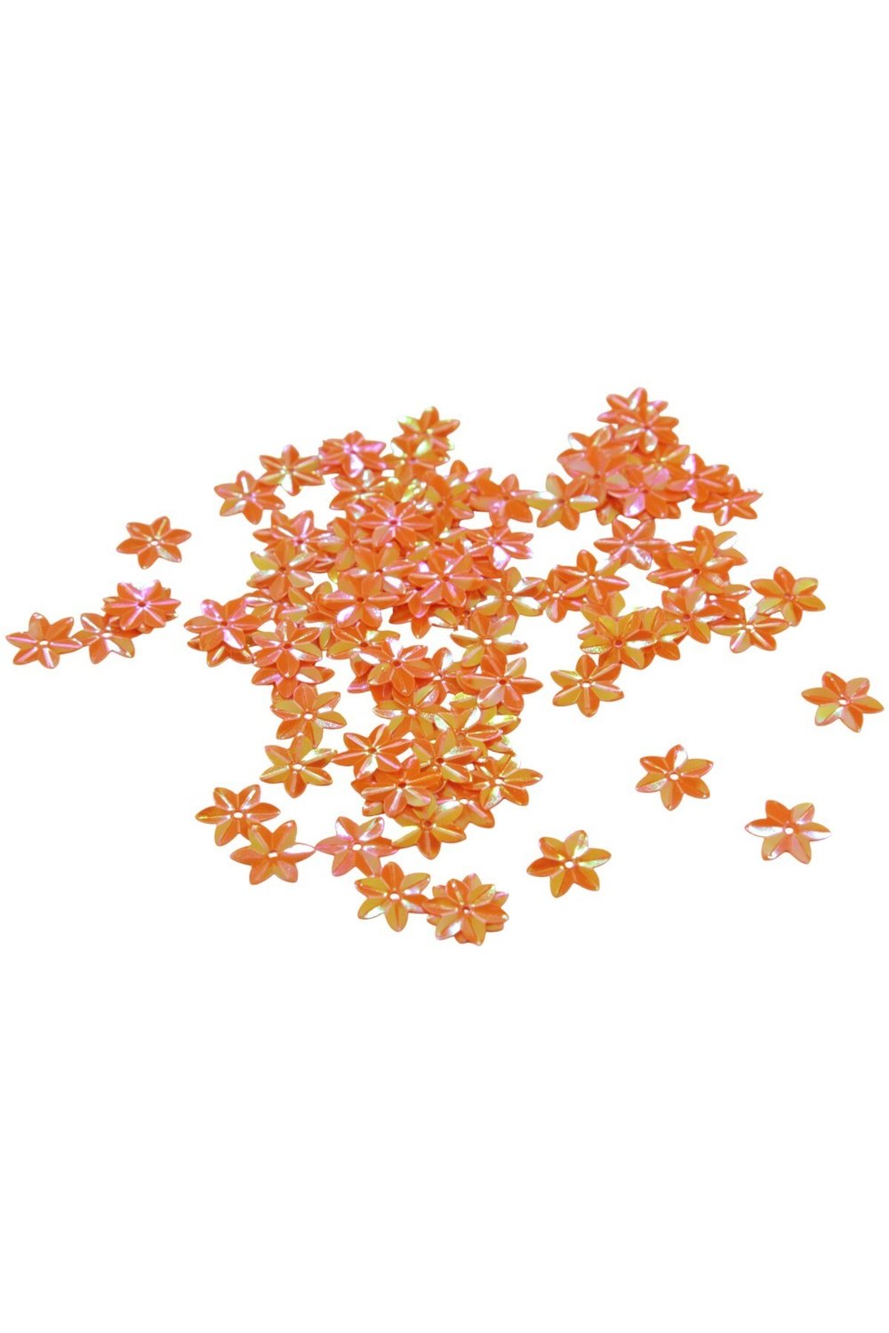 Oranj 14 mm Yıldız Desen Randela Pul Payet 18 Gr (Tülbent, Oya, Havlu Malzemesi)