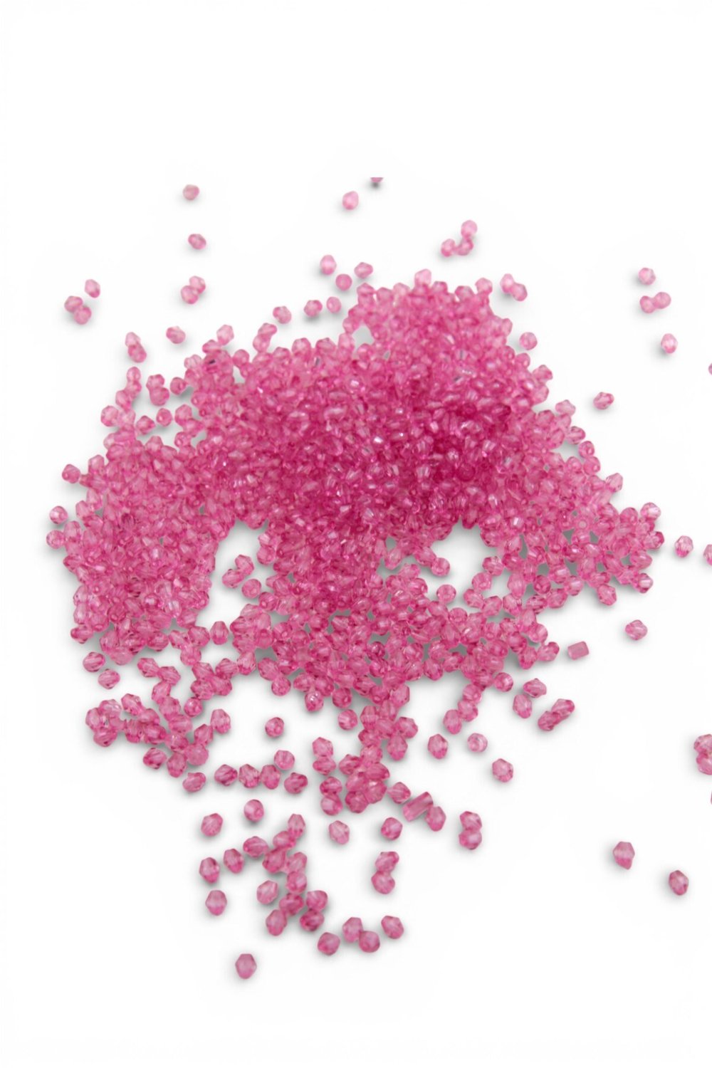 Pembe 4 mm Piramit Akrilik Boncuk Aksesuar Takı Malzeme (25 Gr)