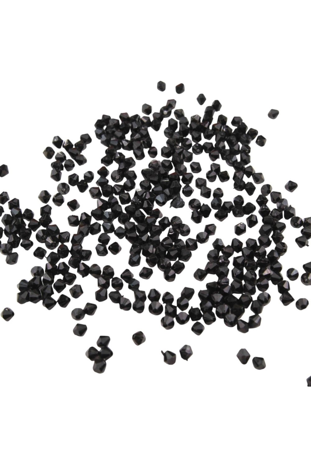 Piramit Akrilik 6 mm Siyah Boncuk Aksesuar Takı Malzeme (25 Gr)
