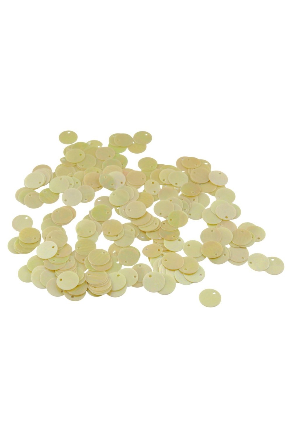 Sarı Janjan 12 mm Yandan Delikli Plastik Pul Payet 30 Gr (Tülbent, Oya, Havlu Malzemesi)