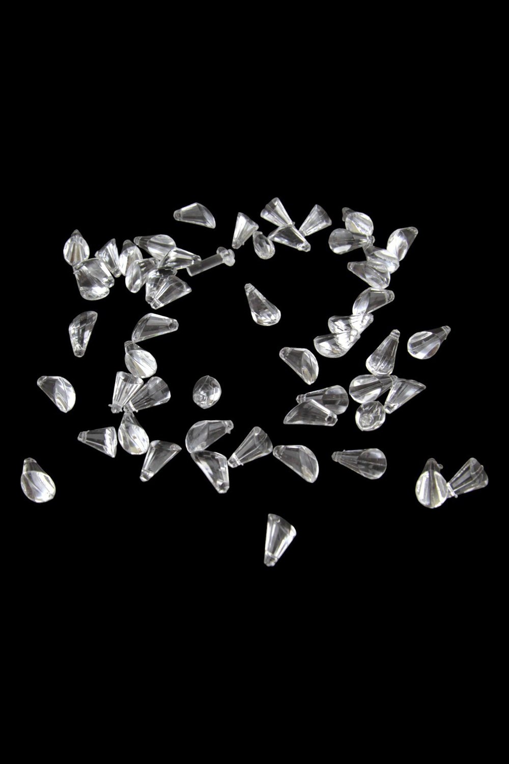 Şeffaf 8x15 mm Üst Yandan Delikli Oval Boncuk (25 gr 34 Adet)
