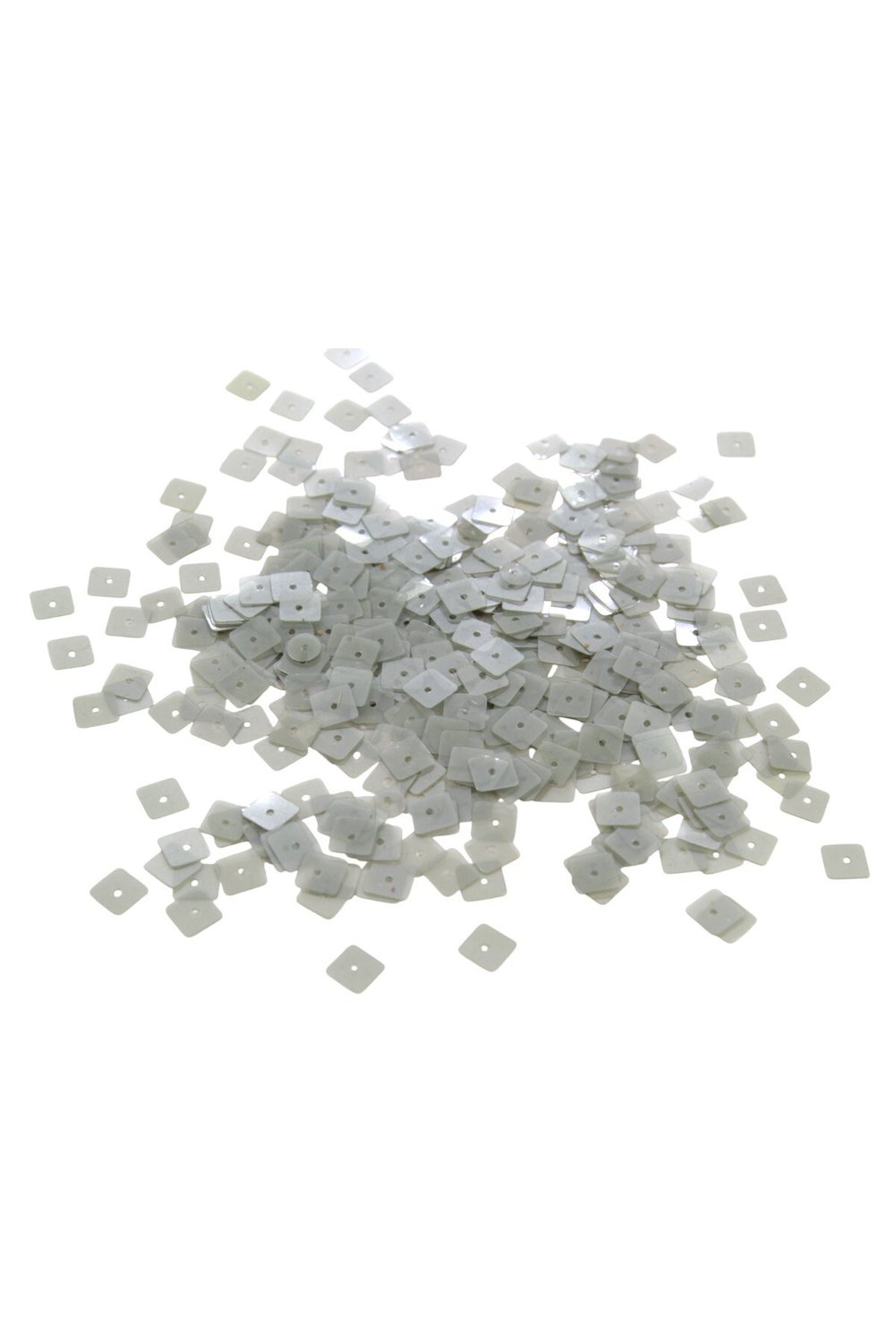 Şeffaf Gri 8x8 Kare Ortadan Delikli Pul Payet 30 Gr (Tülbent, Oya, Havlu Malzemesi)