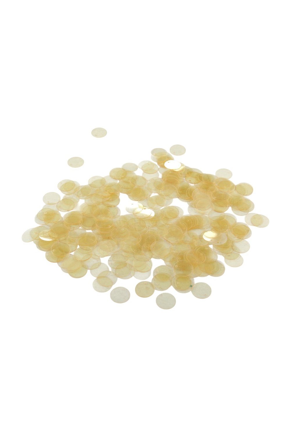 Şeffaf Sarımsı 12 mm Yandan Delikli Plastik Pul Payet 25 Gr (Tülbent, Oya, Havlu Malzemesi)