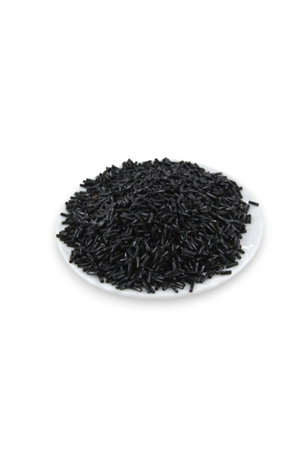 Siyah Burgulu Boru 6x2 mm Boncuk 100 Gr