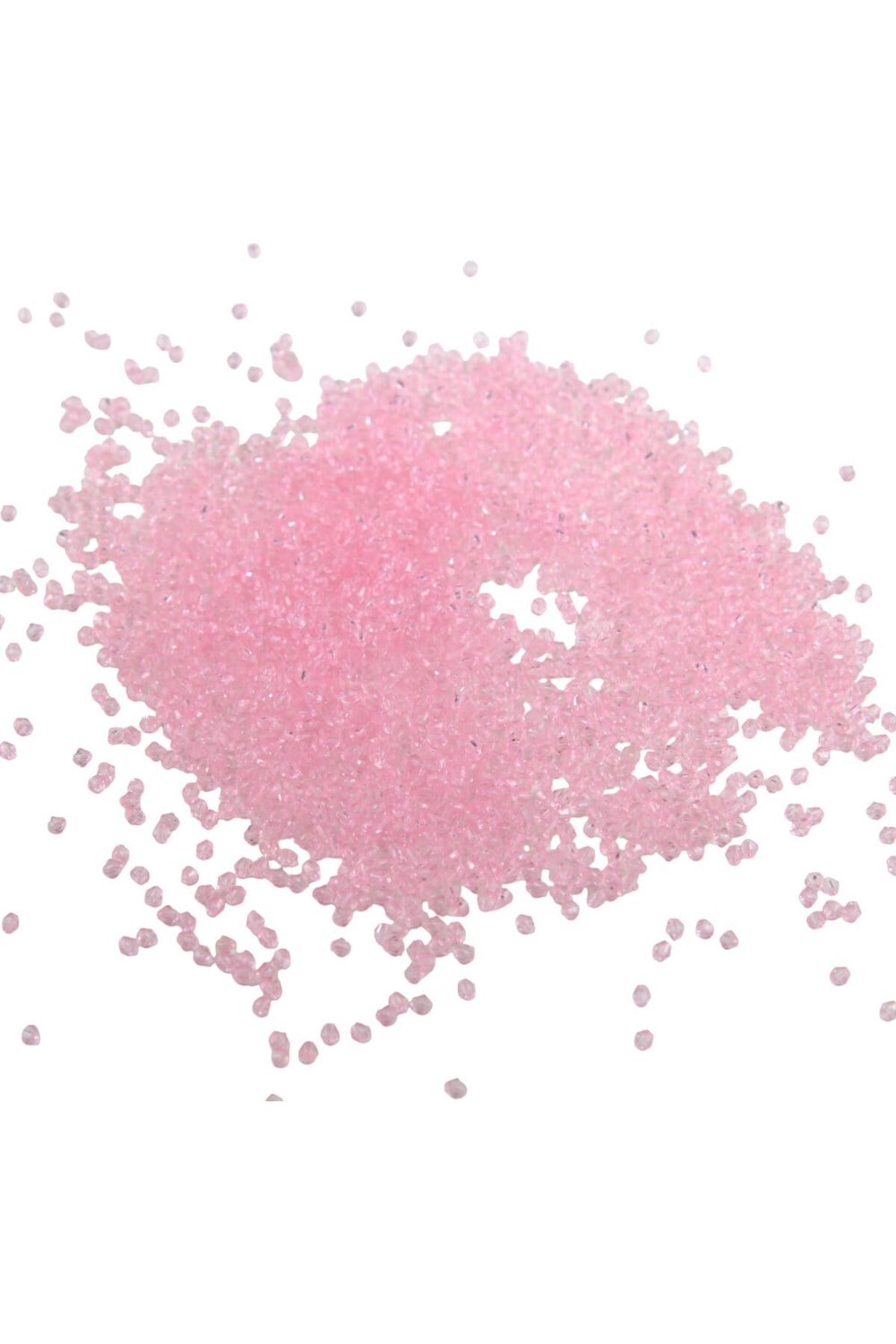 Somon Pembe Tonunda 3 mm Piramit Akrilik Boncuk Akseuar Takı Malzeme (25 Gr)