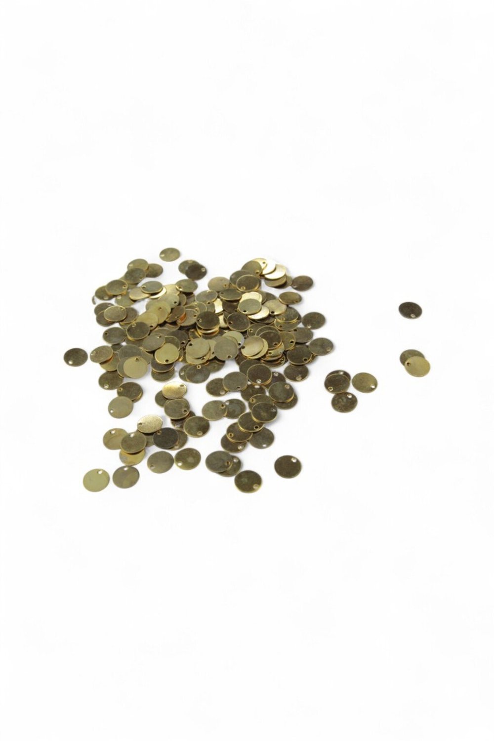 Yandan Delikli 10 mm Gold Pirinç Pul Payet (30 Gr 80 Adet)