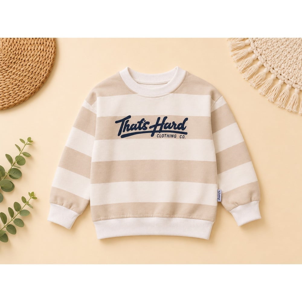 Erkek Çocuk Çizgili Sweatshirt ve Kot Pantolon İkili Takım