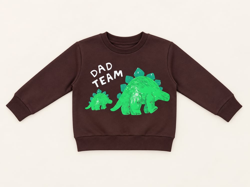Erkek Çocuk Dinozor DAD TEAM Baskılı Çizgili İkili Takım