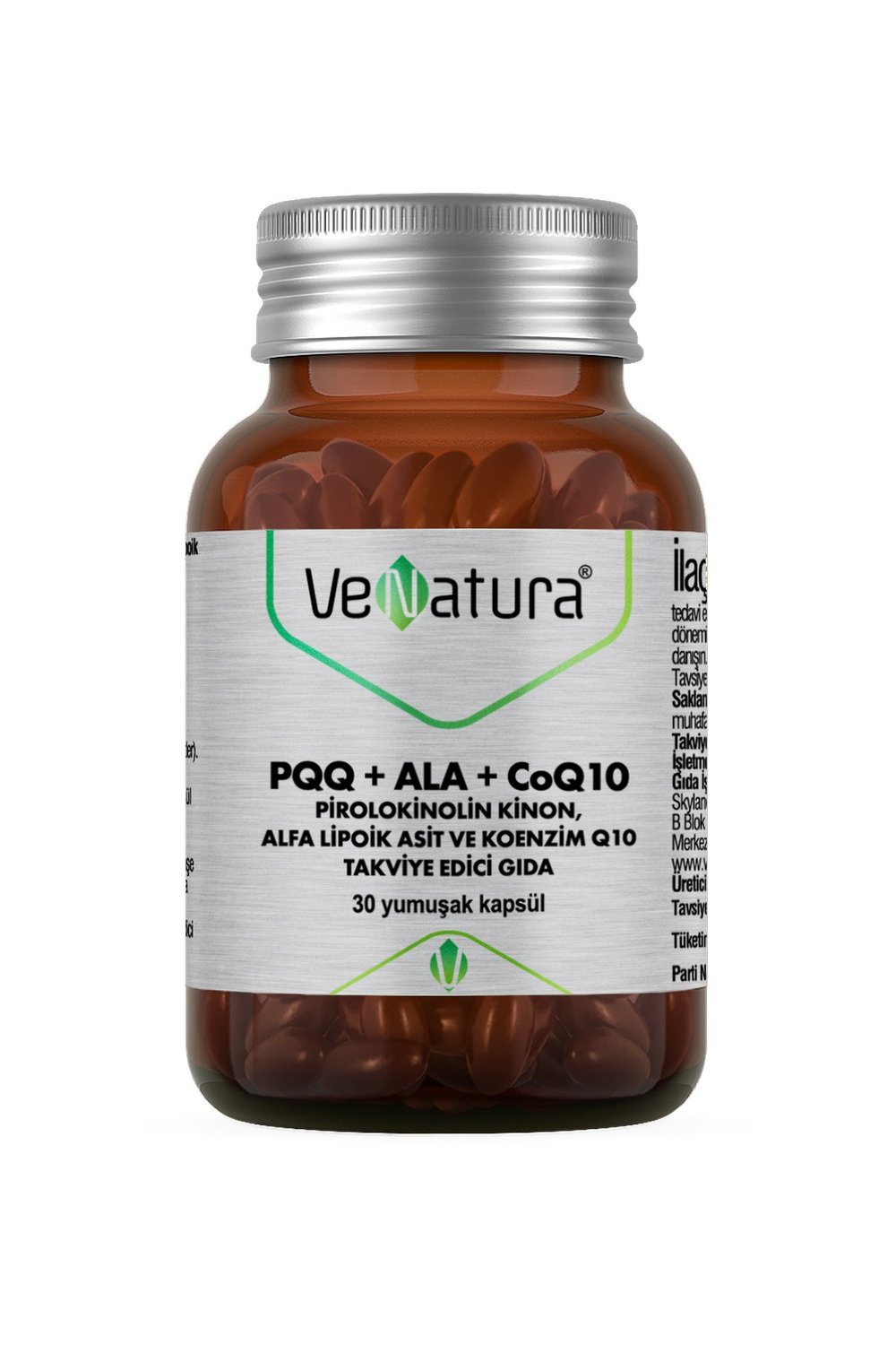 PQQ+ALA+CoQ10 Pirolokinolin Kinon, Alfa Lipoik Asit ve Koenzim Q10