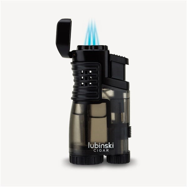 Lubinski 3 Torch Çakmak Ve Kesici Puro Seti Siyah