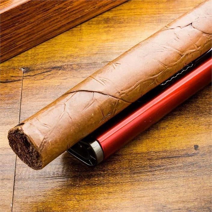 Lubinski Cigar Slim Cetvelli Ve Sehpalı Çift Torch Puro Çakmağı Siyah