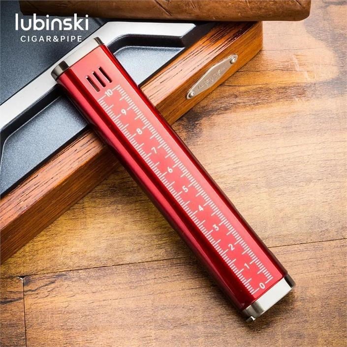 Lubinski Cigar Slim Cetvelli Ve Sehpalı Çift Torch Puro Çakmağı Siyah