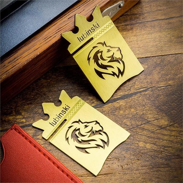 Lubinski New Lion Özel İşleme Motifli Puro Sehpası Gold Lion-1