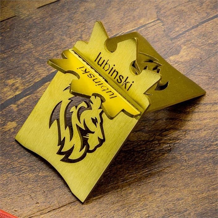 Lubinski New Lion Özel İşleme Motifli Puro Sehpası Gold Lion-1