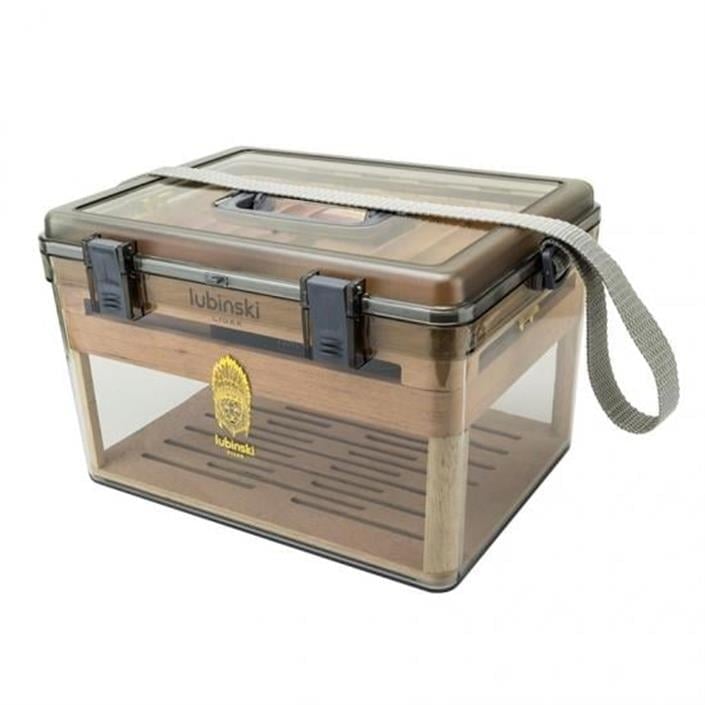 Lubinski Plexi -Sedir Şeffaf Puro Kutusu Humidor 100s