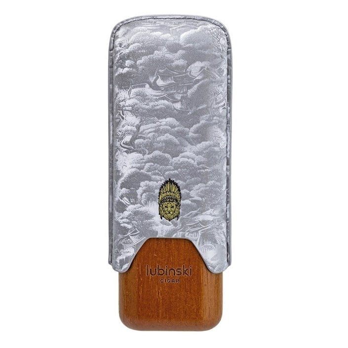 Lubinski Special Edt. Mikrofiber Deri İkili Sedirli Puro Kılıfı - Grey(62 Ring)