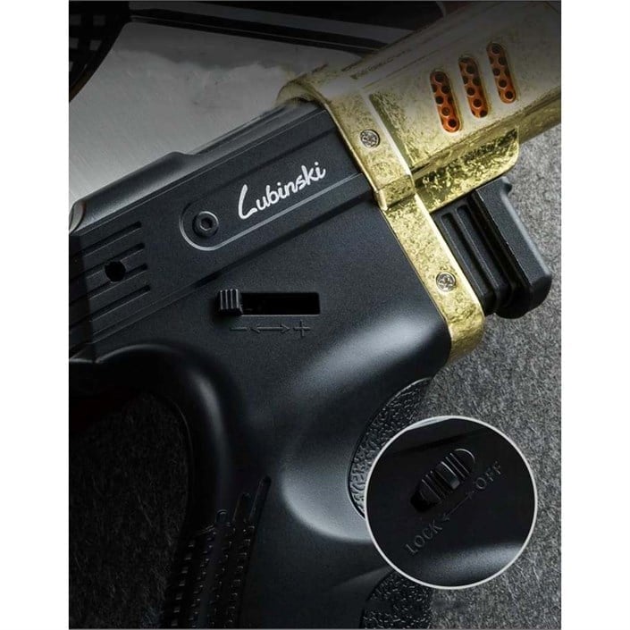 Lubinski Tek Torch Puro Masa Çakmağı Black-Gold