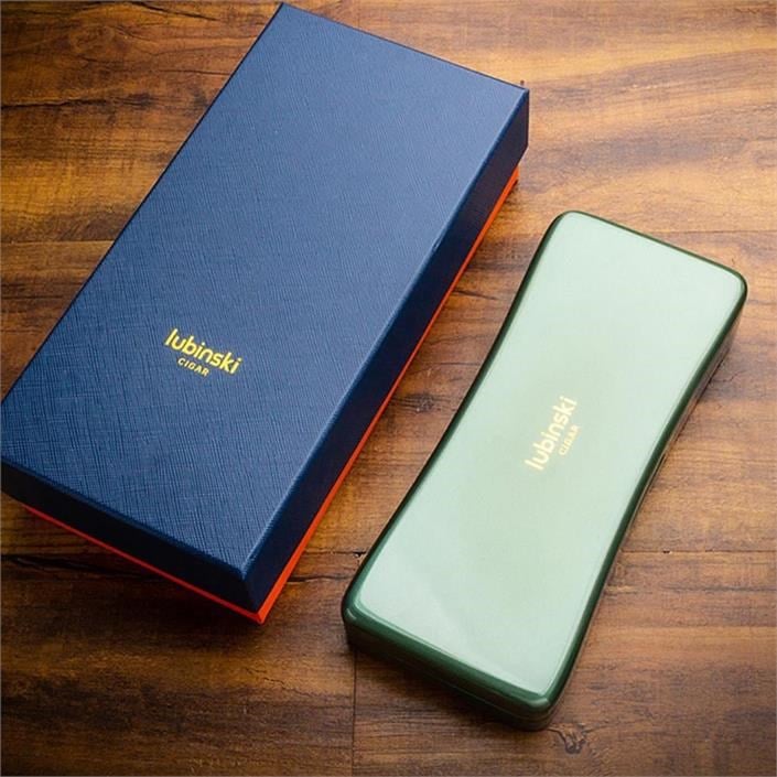 Lubinski Yeni Stil Slim Seyahat Puro Kutusu/Humidor Lake Yeşil 2s