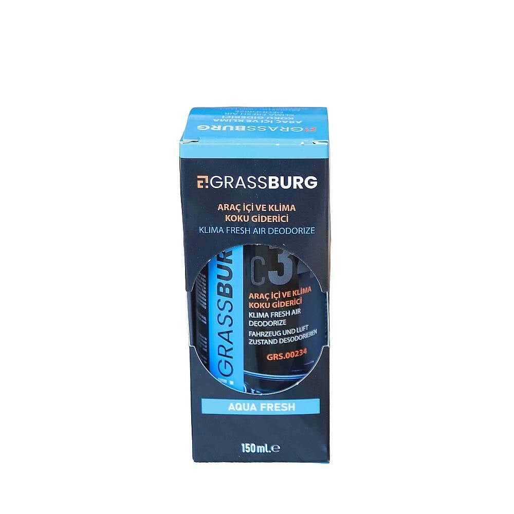 GRASSBURG ARAÇ İÇİ KLİMA VE KOKU GİDERİCİ - AQUA FRESH 150 ML