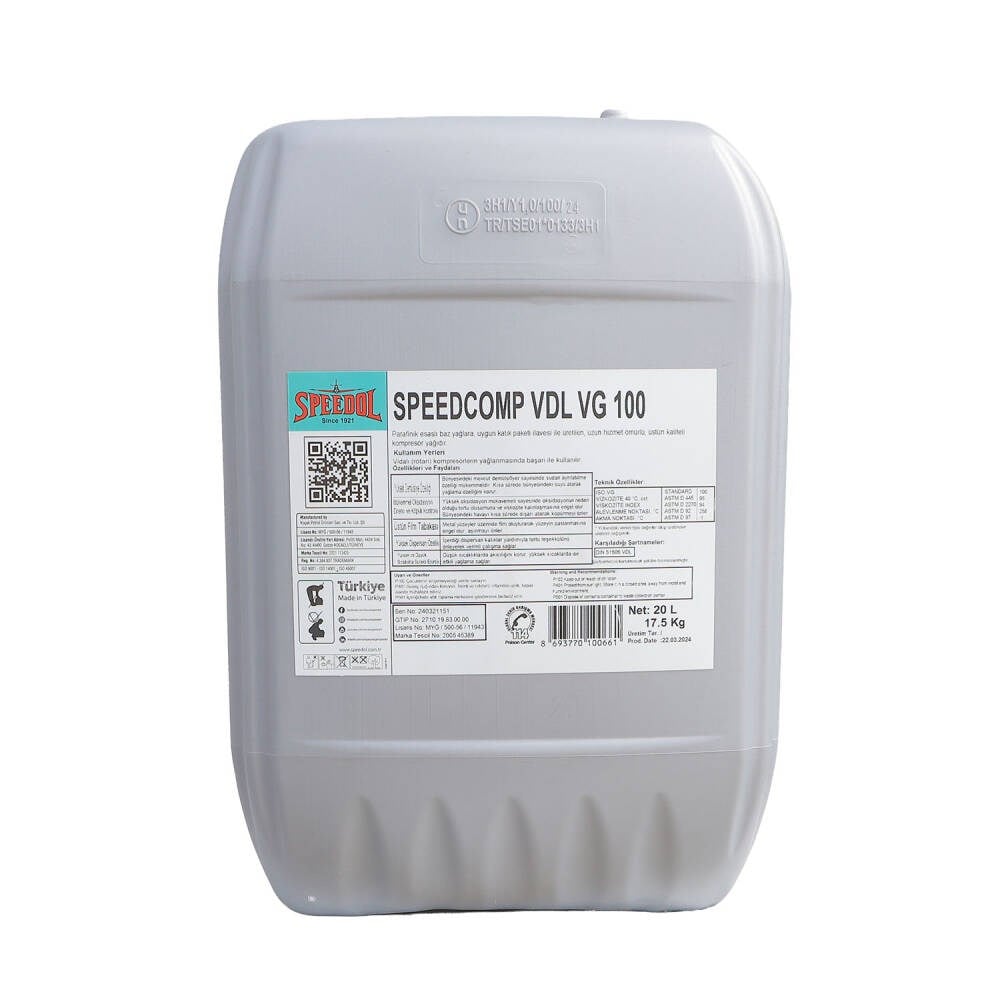 Speedol Speedcomp VDL VG 100 Kompresör Yağı 17.5 KG
