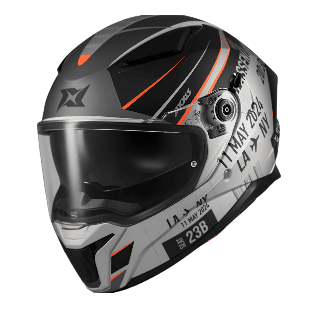 Axxis Panther Passenger A1 Mat Siyah Gri Kapalı Motosiklet Kaskı