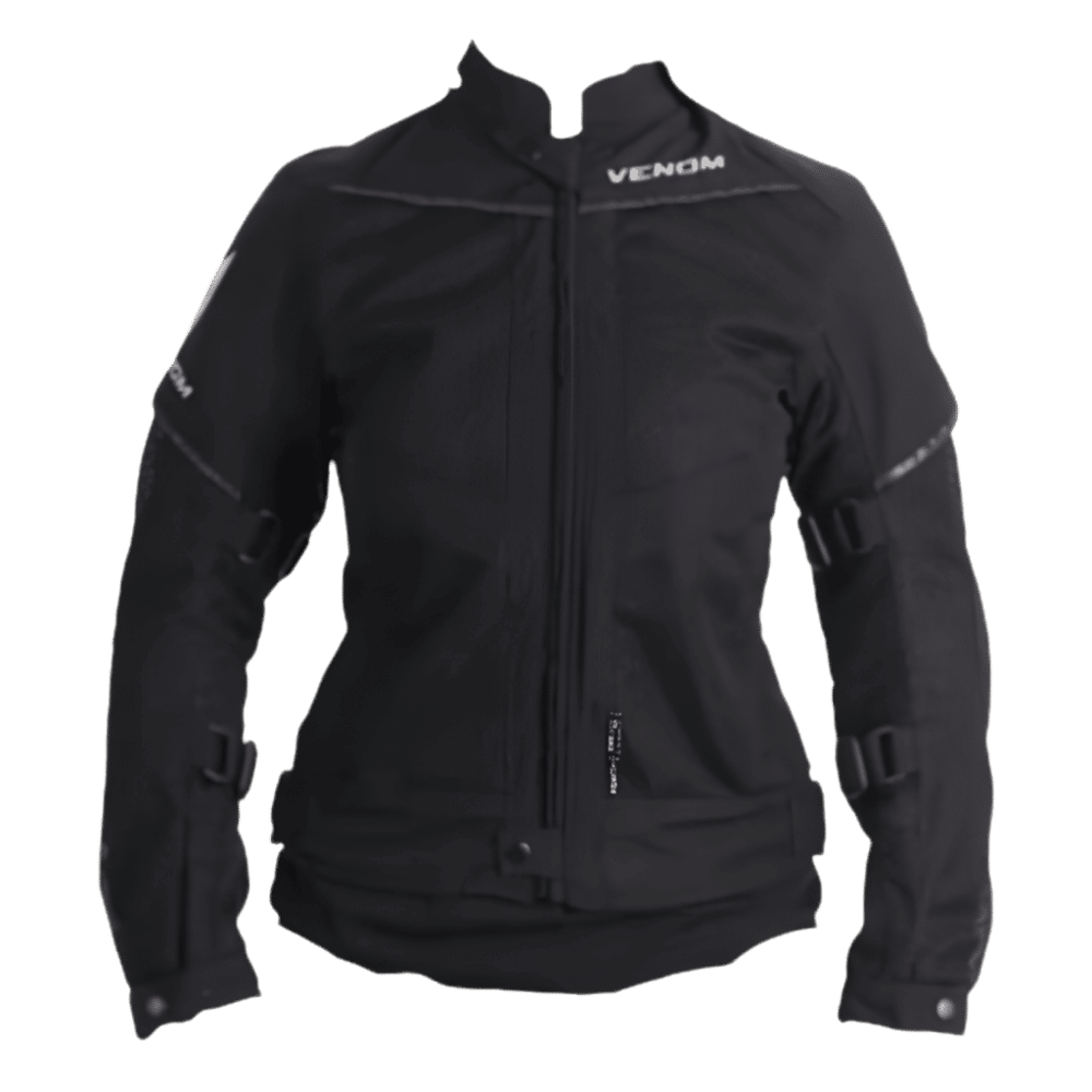 Venom Rock Cordura Siyah Kadın Motosiklet Mont