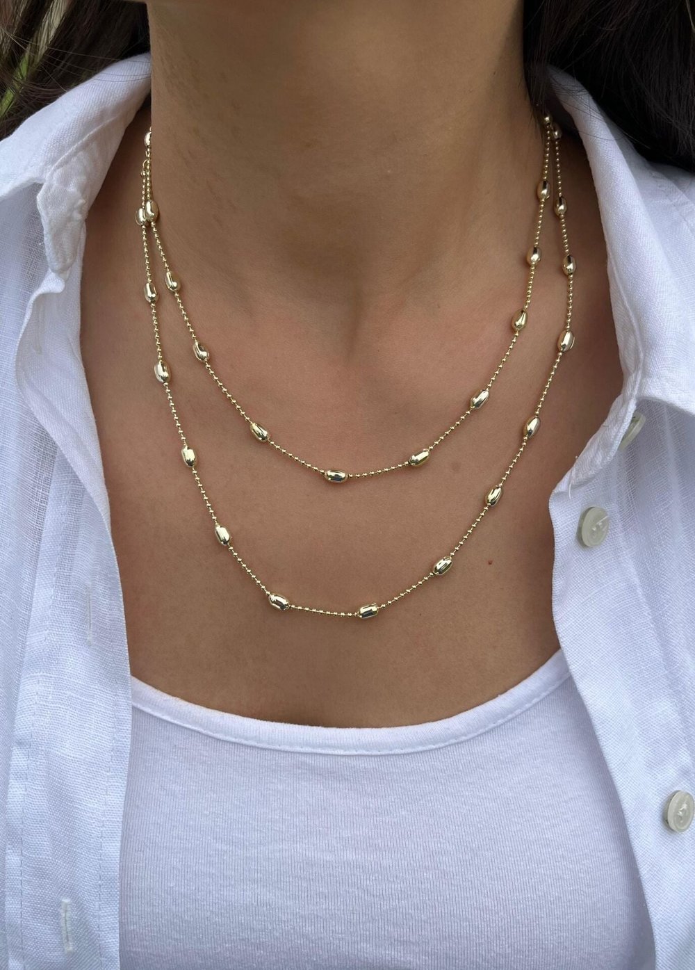 Oval Desen Dolama Kolye