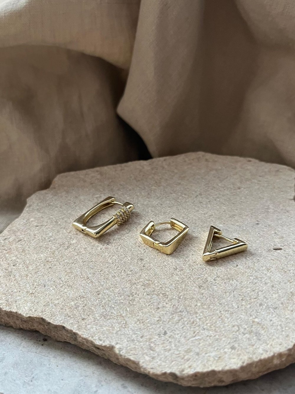 YSX Jewelry Geometrik Üçlü Küpe Seti