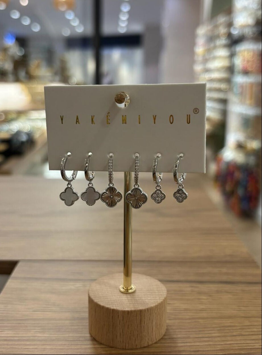 Yakemiyou Silver Taşlı Halkalar Altılı Küpe