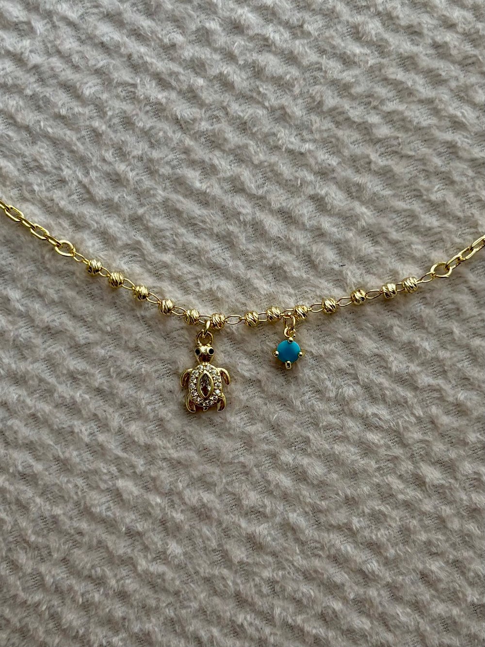 Kaplumbağa Charmlı Gold Halhal