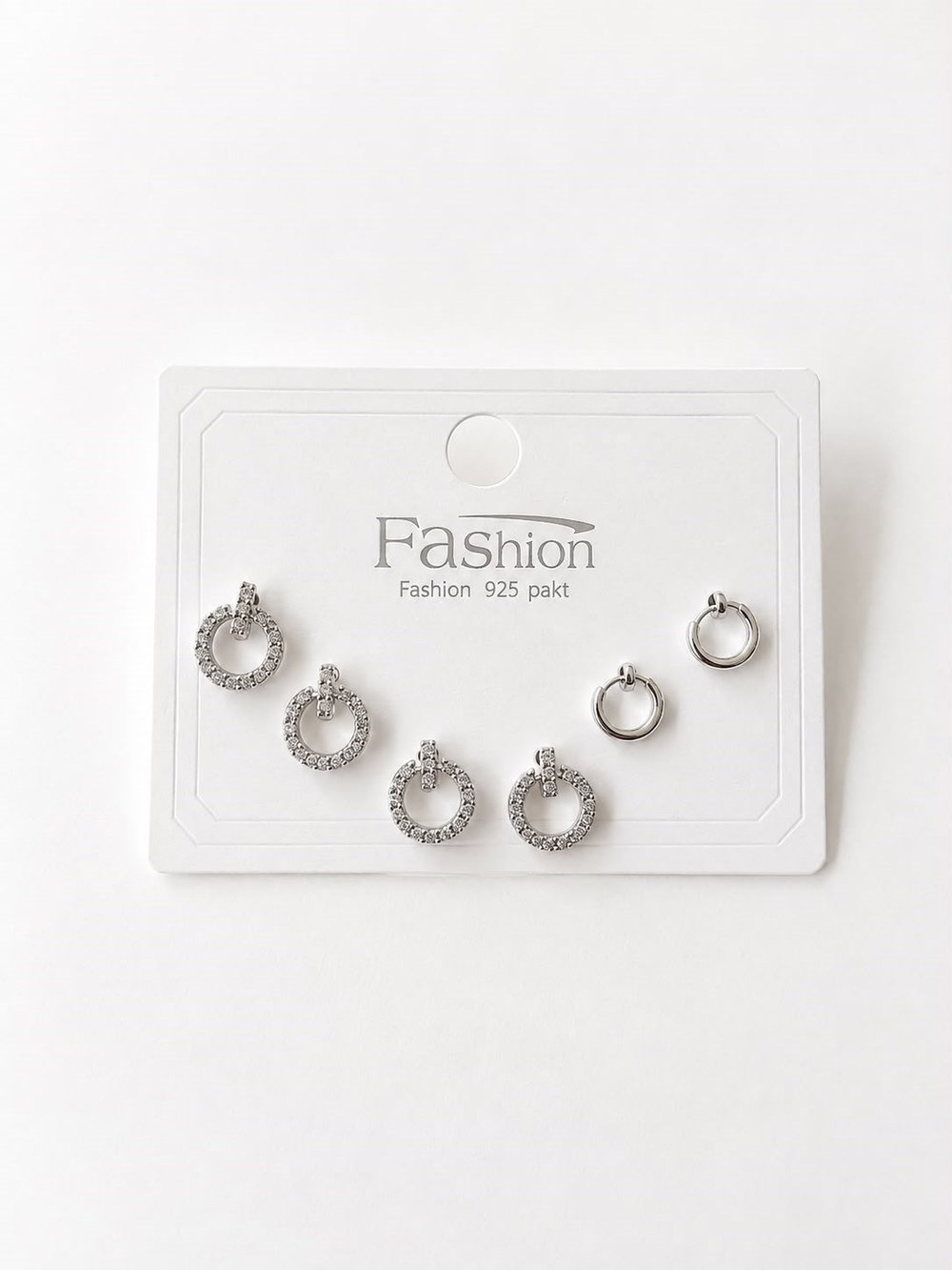 Minimal Halkalar Silver Altılı Küpe