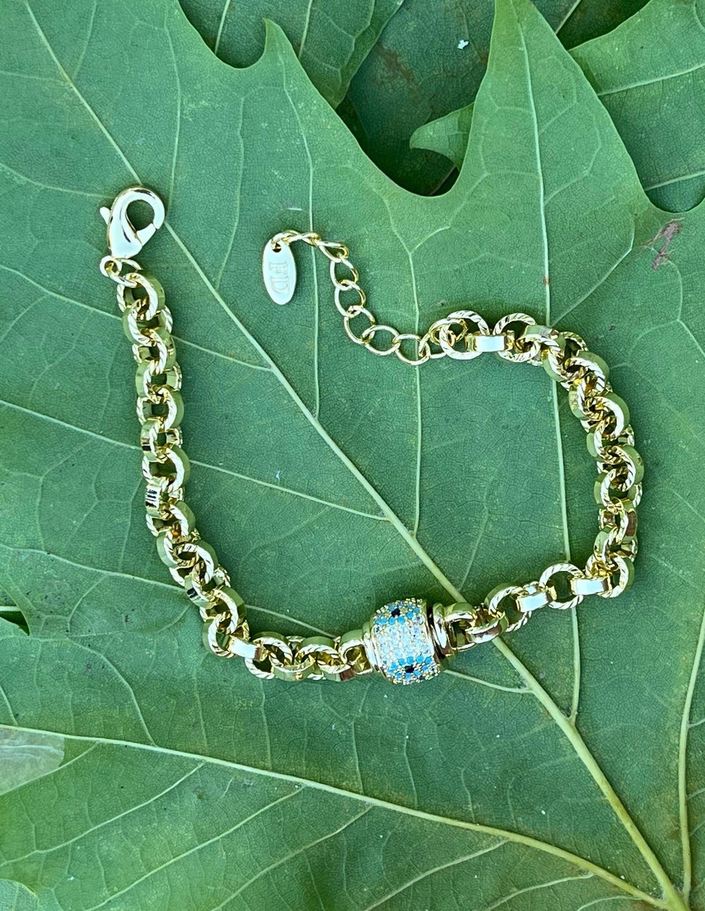 Renkli Taşlı Silindir Bileklik