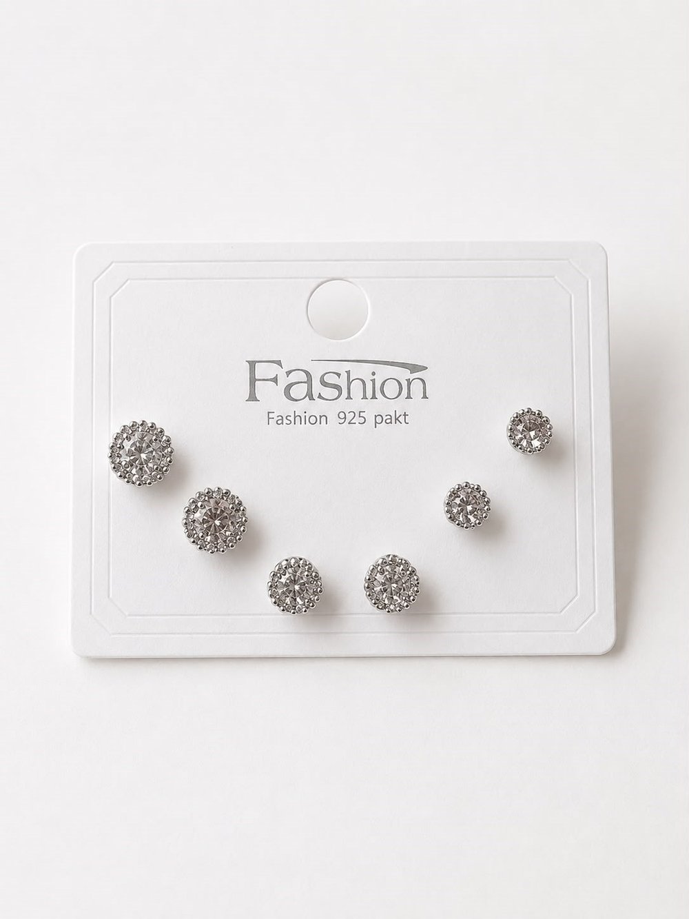 Tek Taş Silver Altılı Küpe