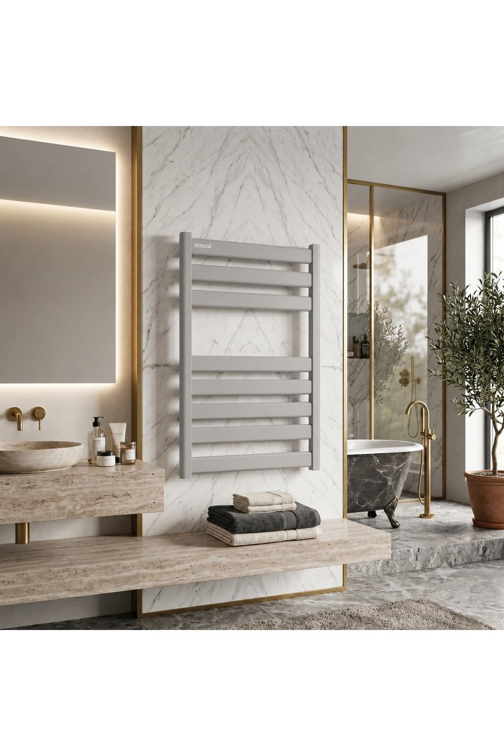 Alüminyum Mat Gri 50x80 Petsa Slim Havlupan