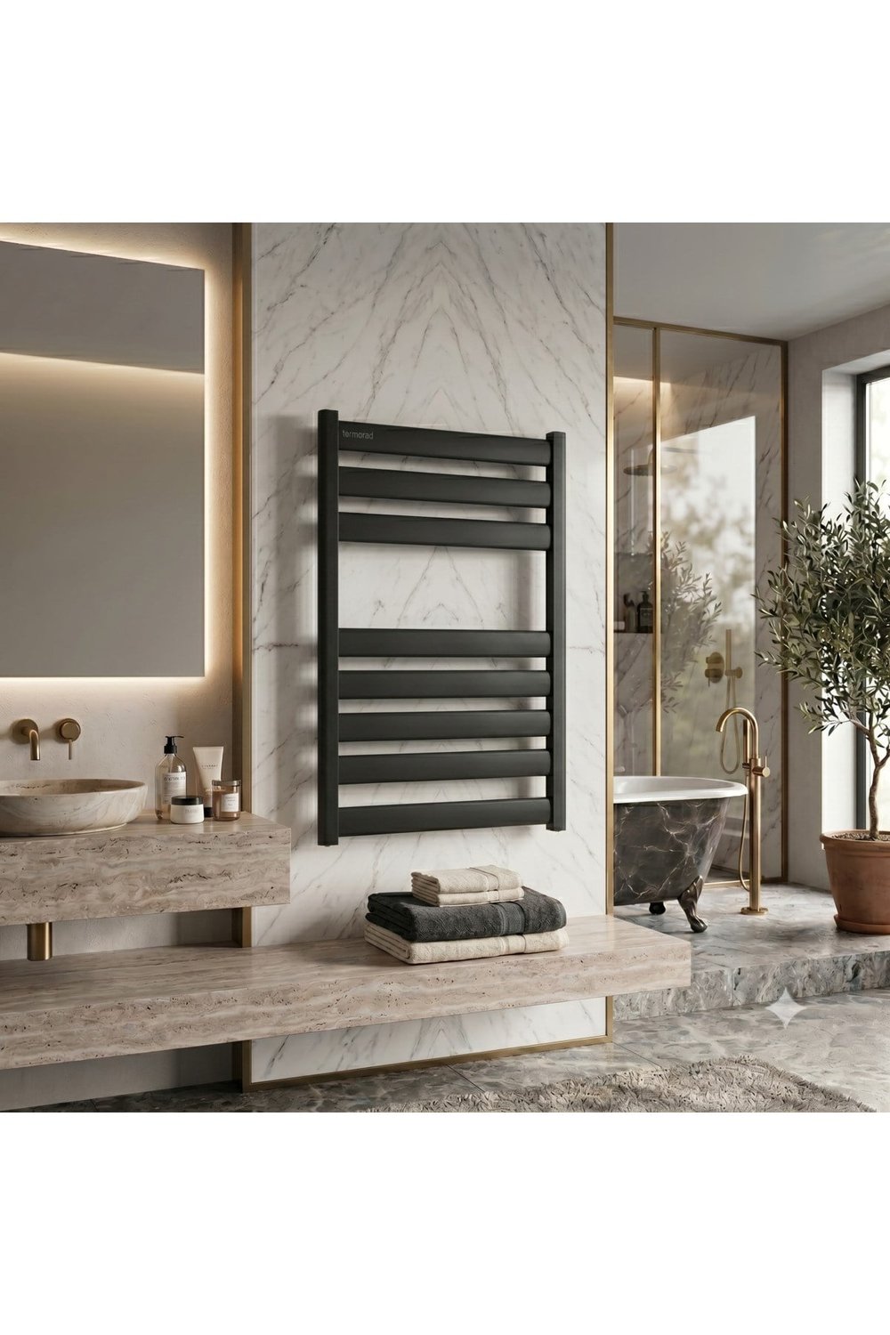Alüminyum Mat Siyah 50x80 Petsa Slim Havlupan