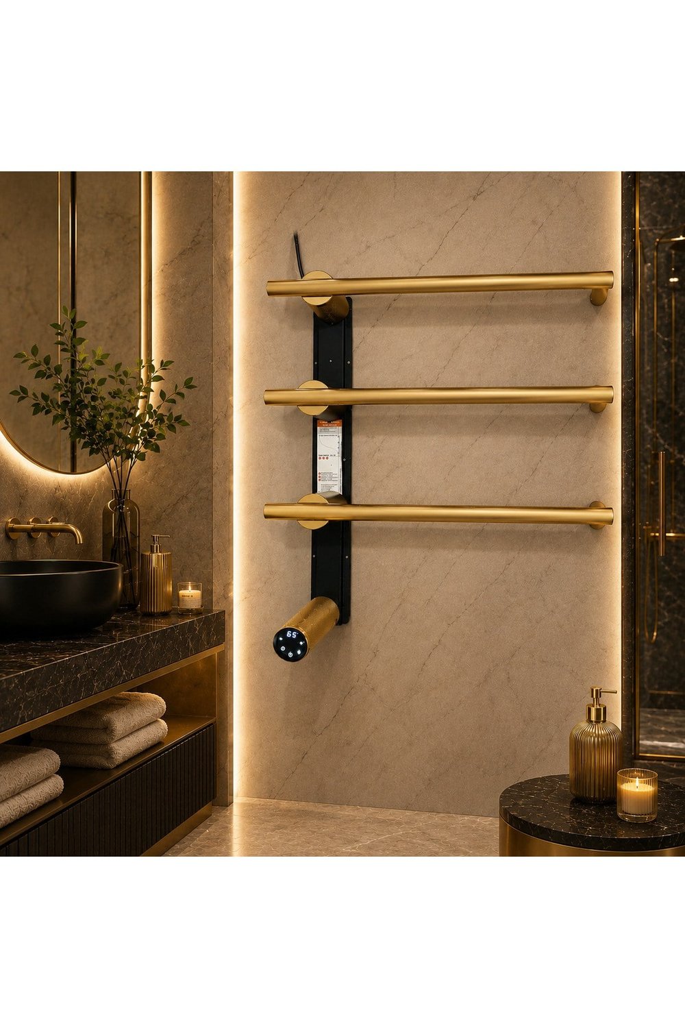 Elektrikli Havlupan 50x48xH100 Cm 60 Watt 65 °C ( Gold )