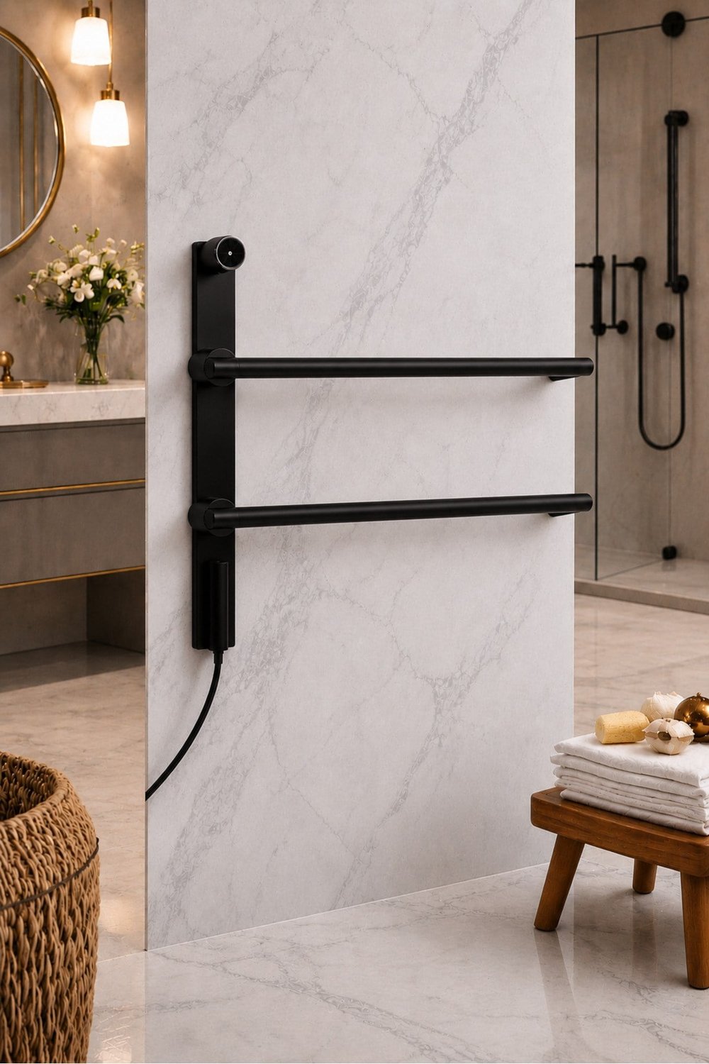 Elektrikli Havlupan 50x90xH100 Cm 60 Watt 65 °C ( Siyah )