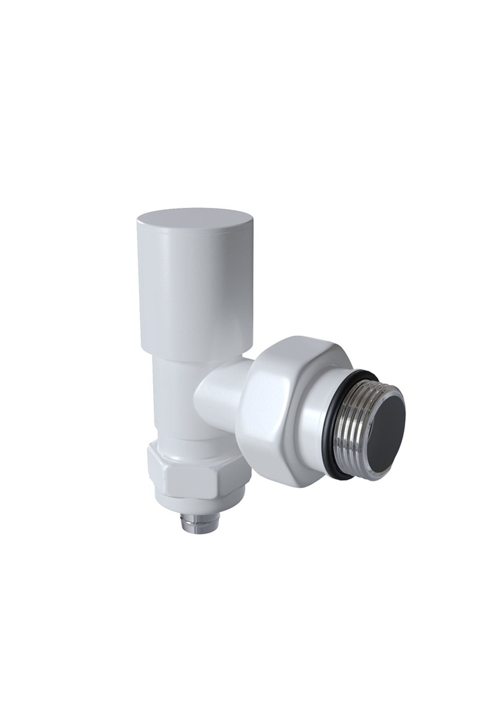 Radyatör Vanası 1/2'' Beyaz Köşe Pex (Metal Volanlı 16*2mm Boru Bağl. Rakorlu)
