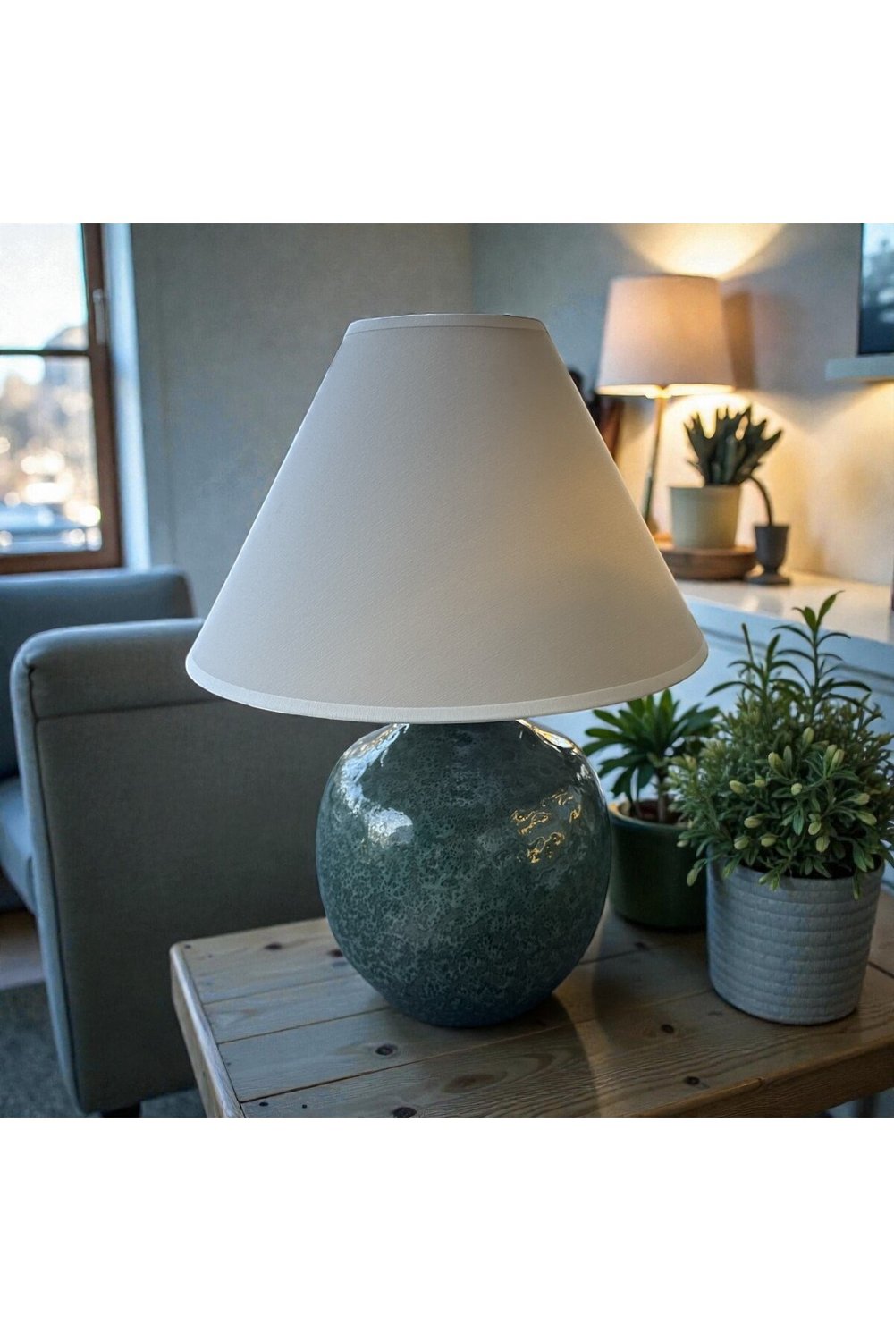 Nordic Curve Dekoratif Çömlek Masa Lambası Nordic Fern