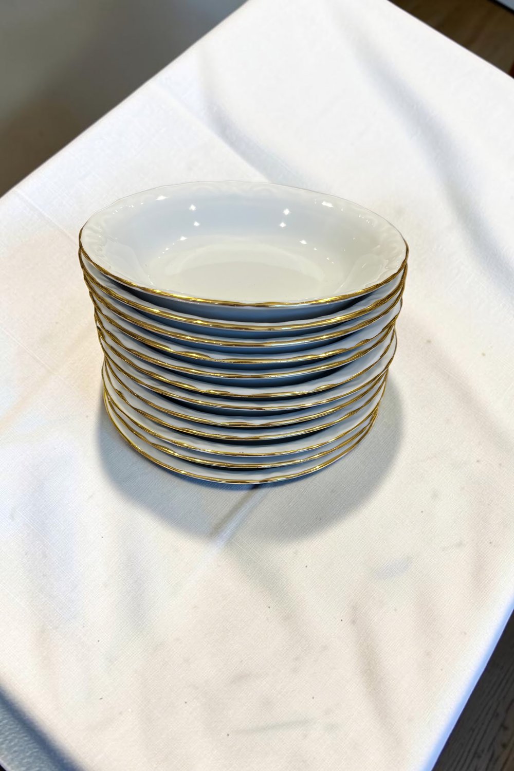 Porland Porselen Altın Yaldız Çukur Yemek Tabağı 17 cm 12 Adet